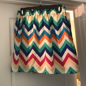 Rainbow chevron skirt